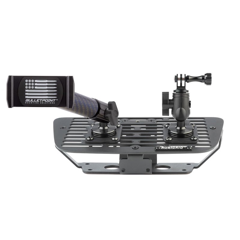 رصاصة حامل الهاتف الخلوي Bulletpoint Dash متوافق مع 2011-2018 Jeep Wrangler JK JKU 20 مم حامل كروي (RubiGrid متعدد الأجهزة) - Image 1